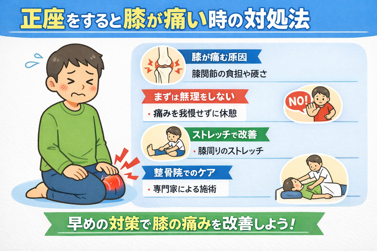 正座をすると膝が痛い…その原因と対処法を整骨院が解説