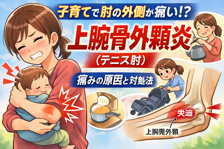 子育てで肘の外側が痛い…それは上腕骨外顆炎かもしれません