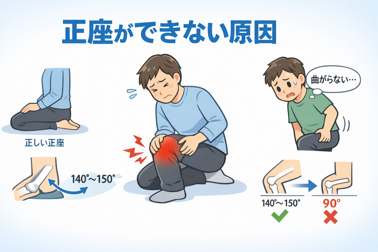 正座ができない原因｜膝が曲がらない・痛い理由と改善方法