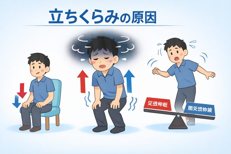 立ちくらみの原因｜急に立つとフラッとする理由と改善方法
