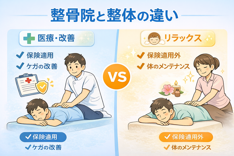 整骨院と整体の違い|どっちに行くべき?分かりやすく解説
